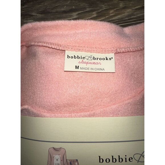 Bobbie Brooks Ladies Two Piece PJ Set Size M Fleece Pajamas Pink NEW. K - Picture 3 of 4